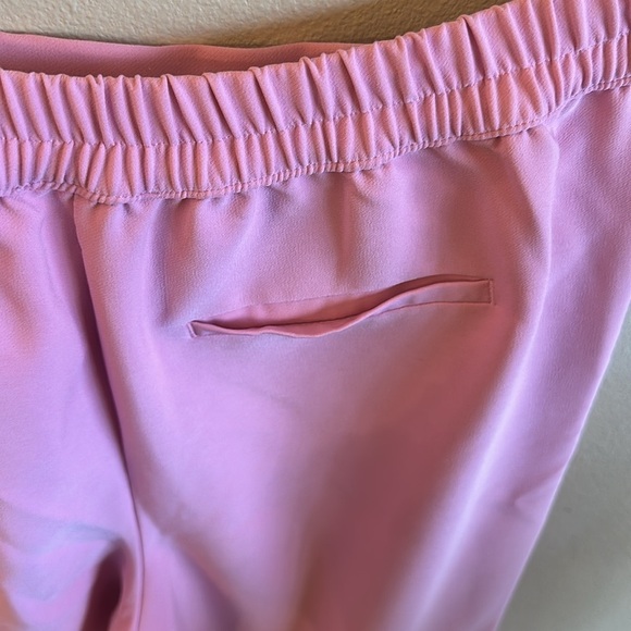 Love Tree Wide Leg Pants Back Elastic Waistband Light Pink Pockets Womens Size L - Picture 4 of 14